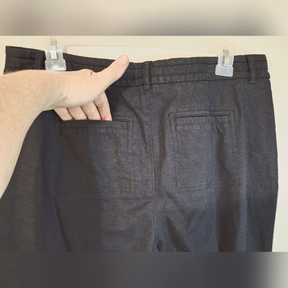 Reitmans Petites Black Linen Blend Tapered Ankle Pants Size 8 - Picture 8 of 11